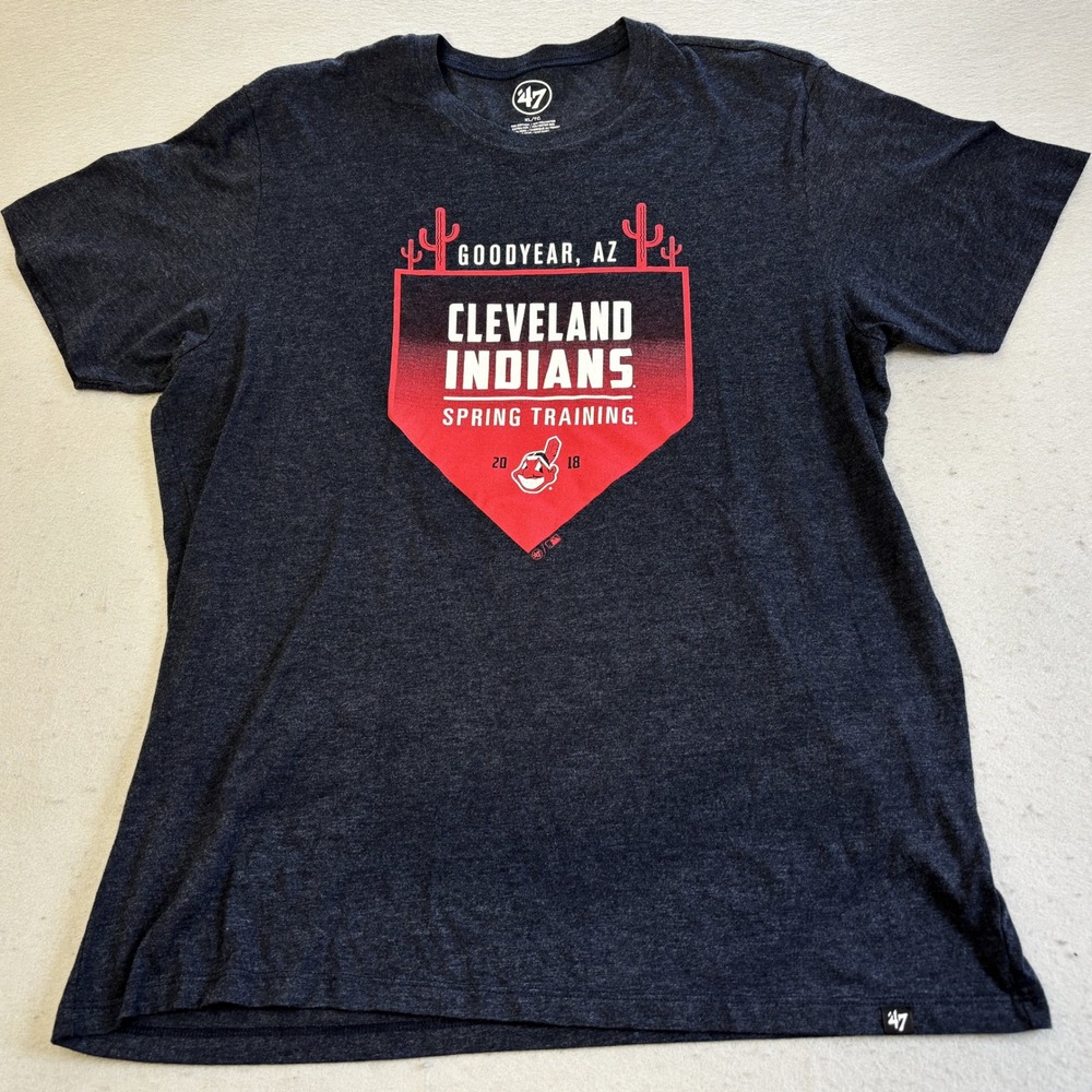 '47 Cleveland Indians T-Shirt Mens XL Charcoal 2018 Spring Training AZ MLB Wahoo